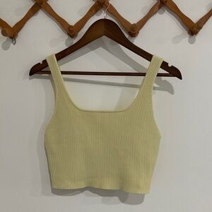House of Harlow 1960  Ribbed Yellow Crop Tank Top